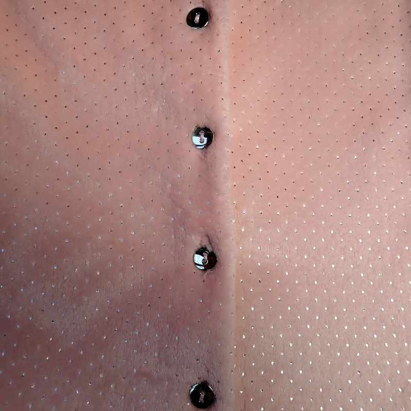 Gilet doudou polaire rose points argentés – Image 3