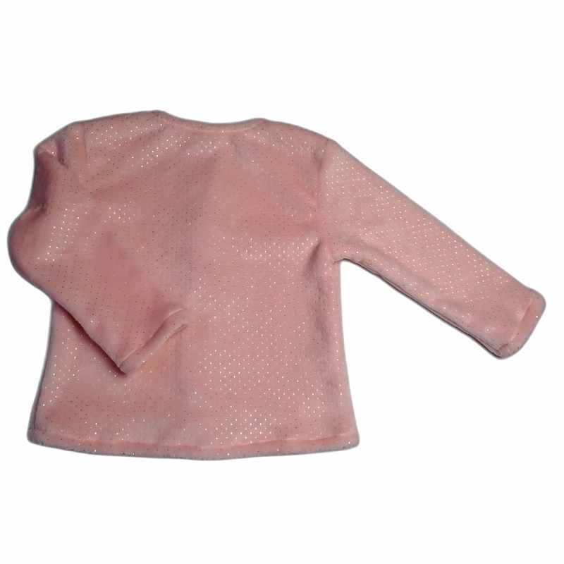 Gilet doudou polaire rose points argentés – Image 2