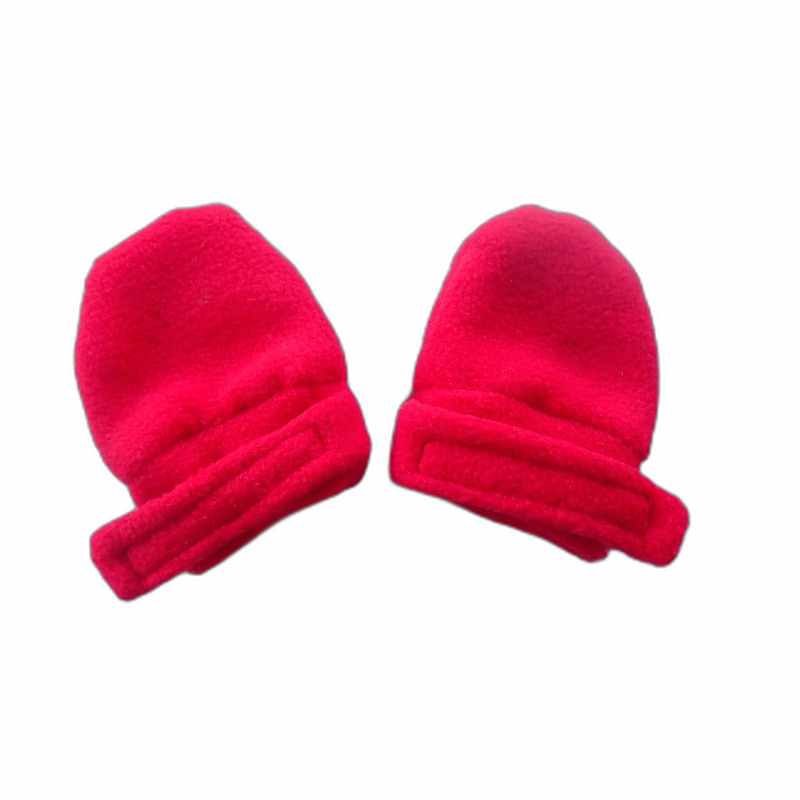 Moufles bébé polaire rouge – Image 2