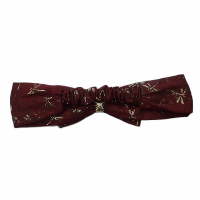 Robe et bandeau bébé cérémonie bordeaux libellules – Image 5