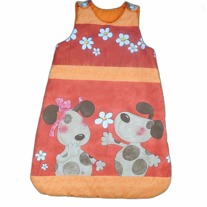 Gigoteuse orange motif grands chiens 0/6 mois