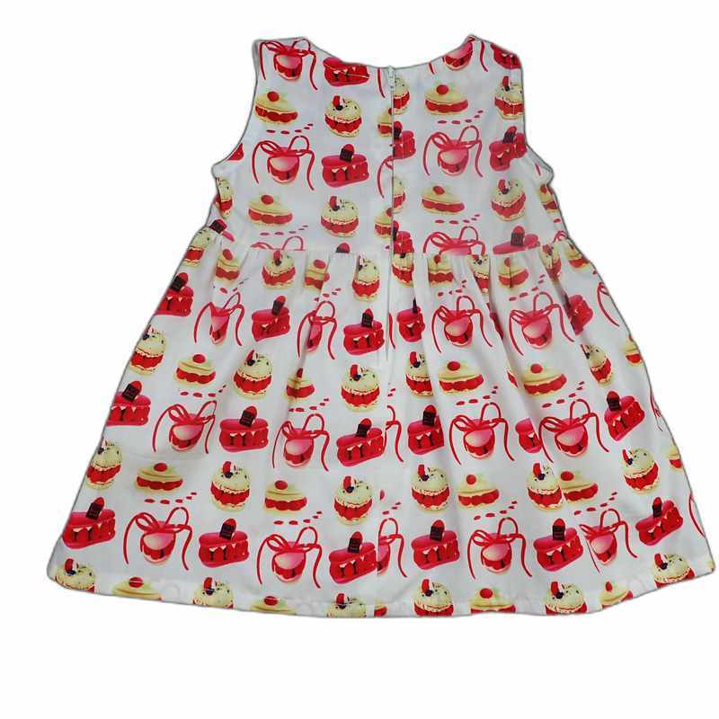 Robe bébé blanche motif cupcakes rouges – Image 2