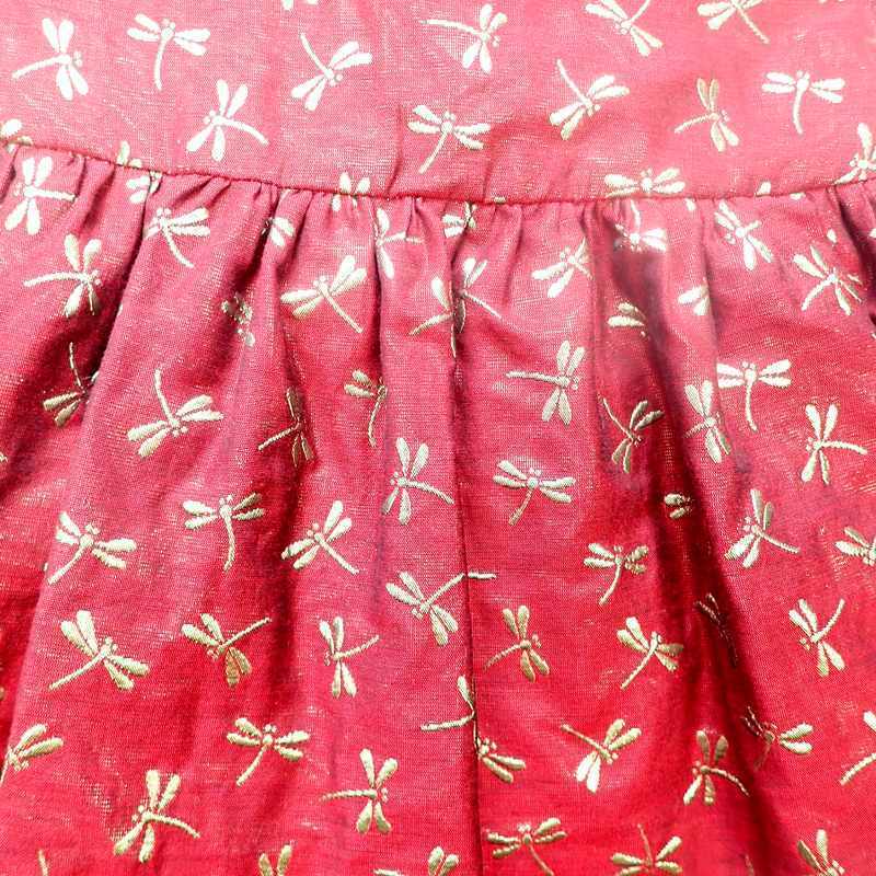 Robe et bandeau bébé cérémonie bordeaux libellules – Image 6