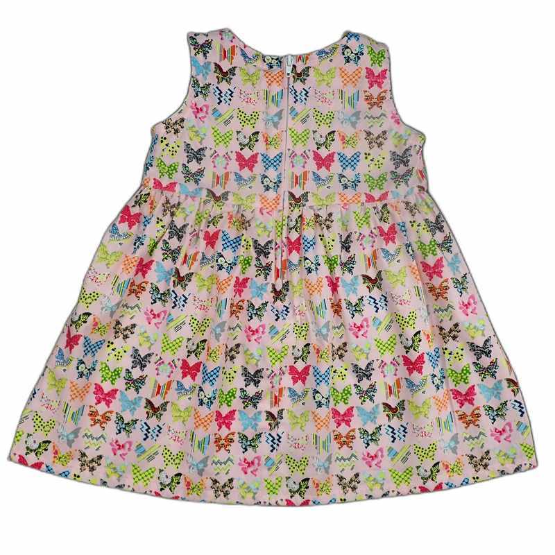 Robe bébé rose motif papillons multicolores – Image 2