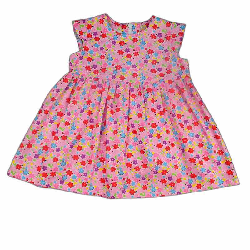 Robe bébé coton rose fleurs