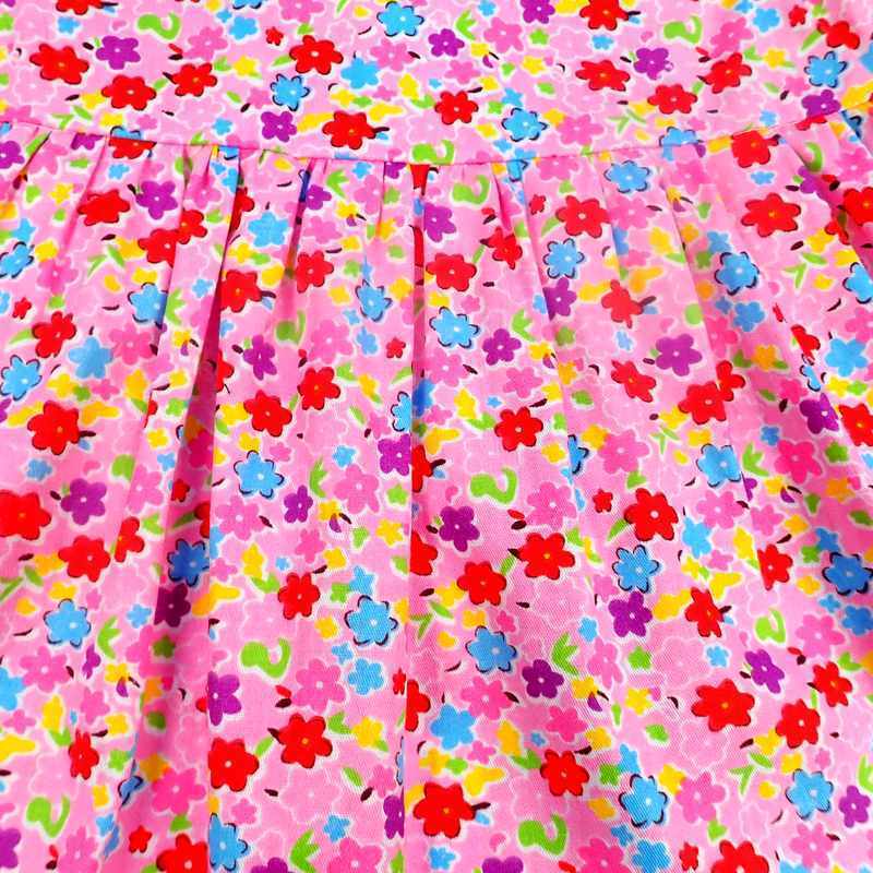 Robe bébé coton rose fleurs – Image 3