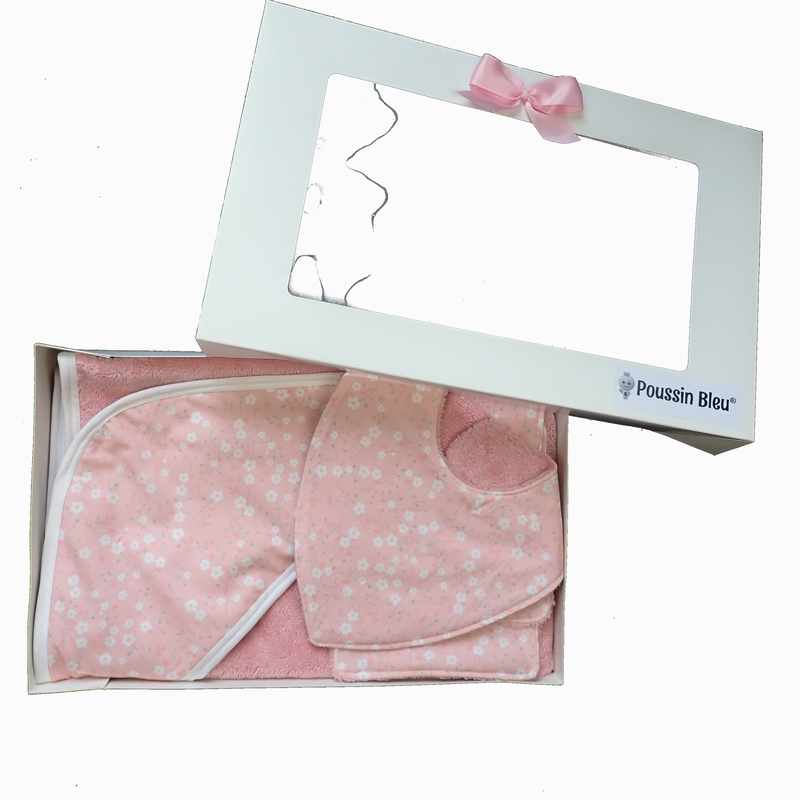 Coffret naissance rose 5 pièces motif fleurs – Image 7
